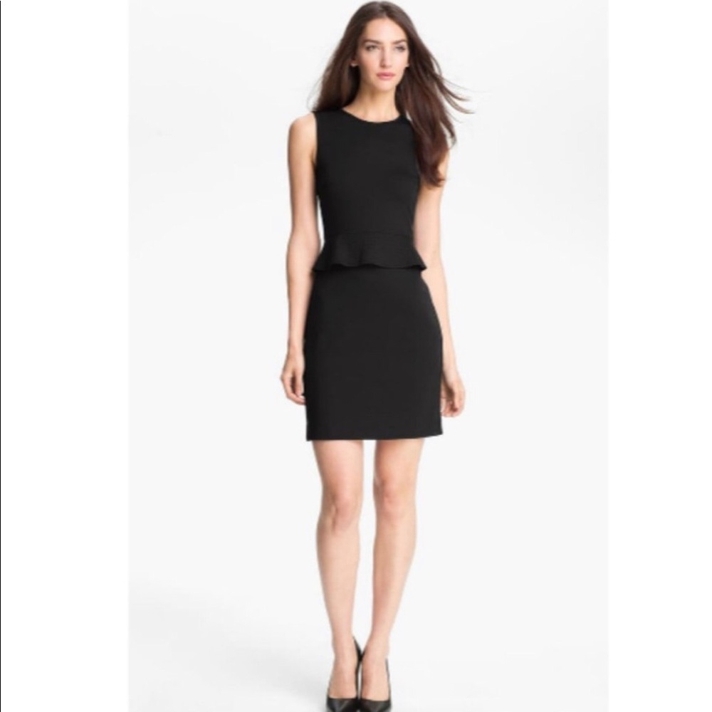 Theory Dellera Black Stretch Knit Sheath Dress